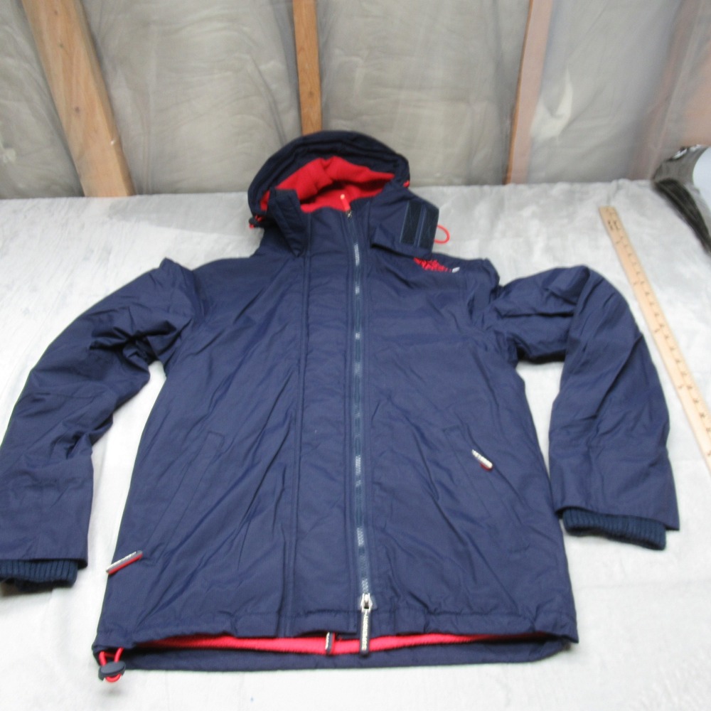 Superdry Windcheater Jacket Mens Small Blue Hood Winter Snow Ripstop 3in1 Shell